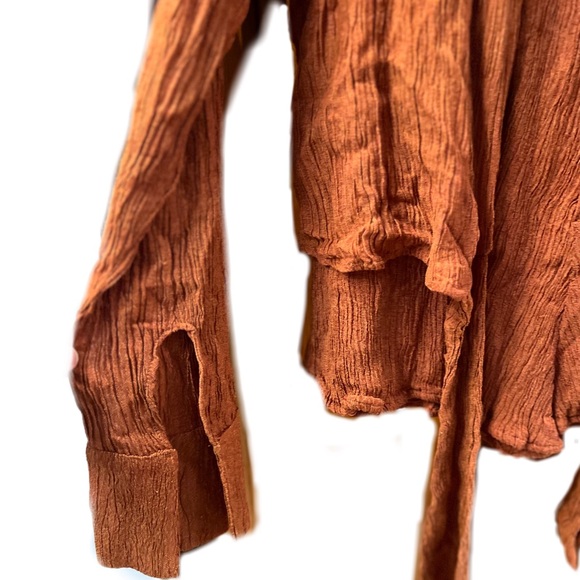 NWT Savannah Morrow The Label Vea Blouse and Verita Shorts in Papaya Size XS - Picture 7 of 13